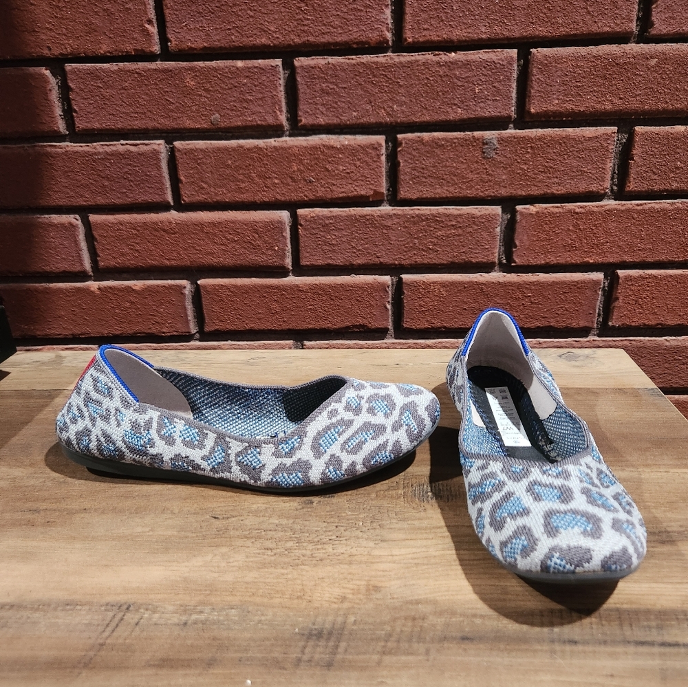 Rothys Blue Gray Leopard